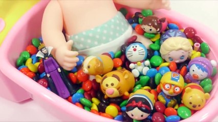Learn Colors Slime Surprise Eggs Play Doh Toys Learn Numbers Baby Doll Bath Time M&M Chocolate-7BRKVsoGbls