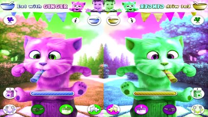 Talking Ginger and Talking Angela Cats Color Reactions Funny Videos 2016
