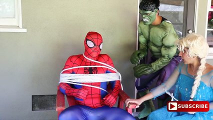 Frozen Elsa Turns into SUPER VILLAINS w Spiderman Joker Pink Spidergirl Maleficent SFMSRL