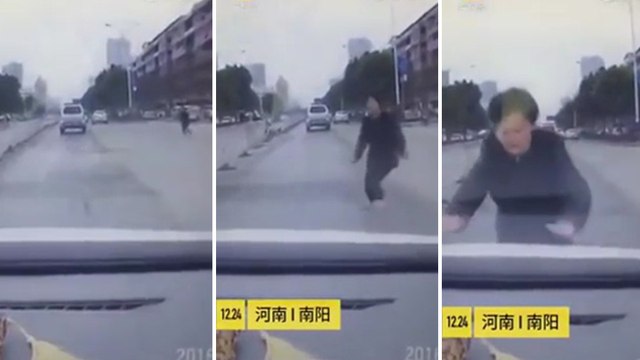 Elle fait semblant d'être percutée par une voiture pour toucher de l'argent