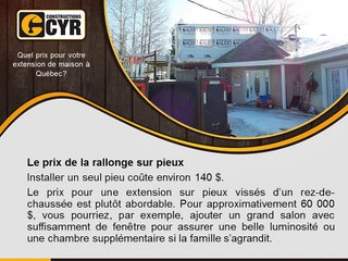 Quel prix pour une extension de maison à Québec? - Constructions Cyr