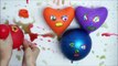 5 Faces Wet Balloons Compilation Funny Hearts Water Balloon Finger Song Learn colours Collection