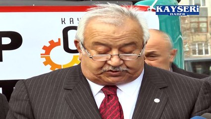 KAYSERİ MAZLUMUN VE MAĞDURUN YANINDA HALEP VE MUSULA YARDIM MALZEMESİ TAŞIYAN 12 TIR UĞURLANDI