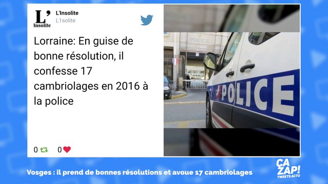 Insolite : Il prend de bonnes résolutions pour 2017 et avoue 17 cambriolages à la police
