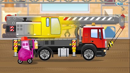 The Red Truck and The Excavator - Construction Trucks Video - World of Cars for children
