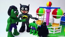Batman Hulk team up against Elsa Stop motion Spiderman Superhero Animation Movie Clips PLAY DOH