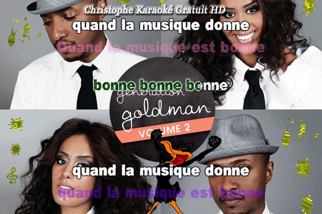 Soprano et Amenl Bent - Quand la musique est bonne (Génération Goldman) KARAOKE / INSTRUMENTAL