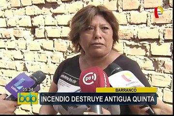 Incendio destruyó antigua quinta en Barranco