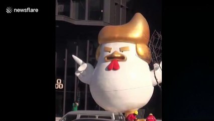 Chinese city erects 'Trump-style' rooster figure for Chinese New Year