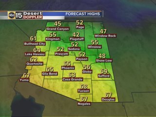 Chances for showers back in the forecast toward the end of the work week