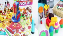 Deluxe Food Set Cooking Machine Play Doh Toy Food DIY Make Ice Creams Burgers Pizza Desserts & M