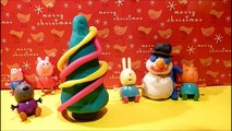 Play Doh CHRISTMAS Peppa Pig How to make Presents Snowman Tree Surprise eggs