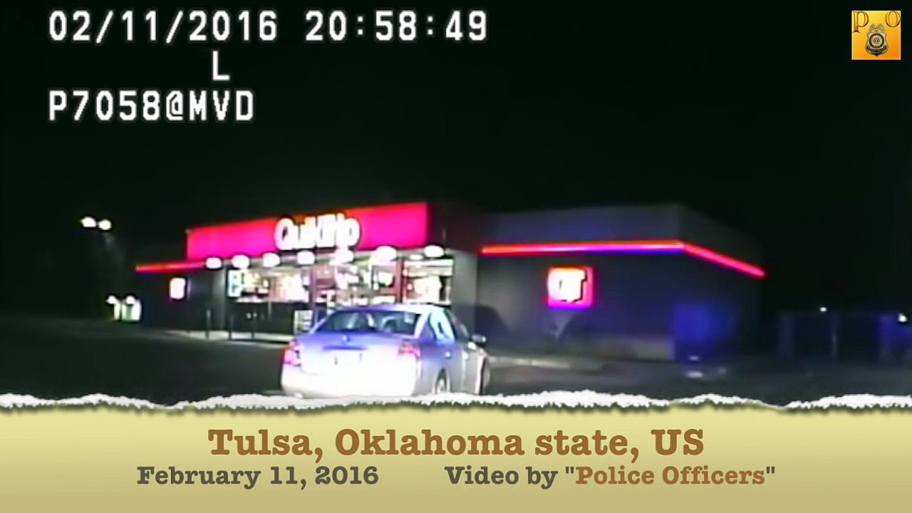 Police chase Dashcam video shows arrest after police pursuit, Oklahoma
