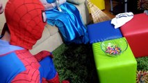 Frozen Elsa & Spiderman McDONALDS FRIES CHALLENGE! w/ Joker Maleficent Baby Car Police Superhero 123