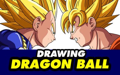 Speed drawing GOKU vs VEGETA Dragon Ball Z