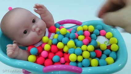 Baby Doll Bath time Learn Colors   Baby Doll Potty training Video