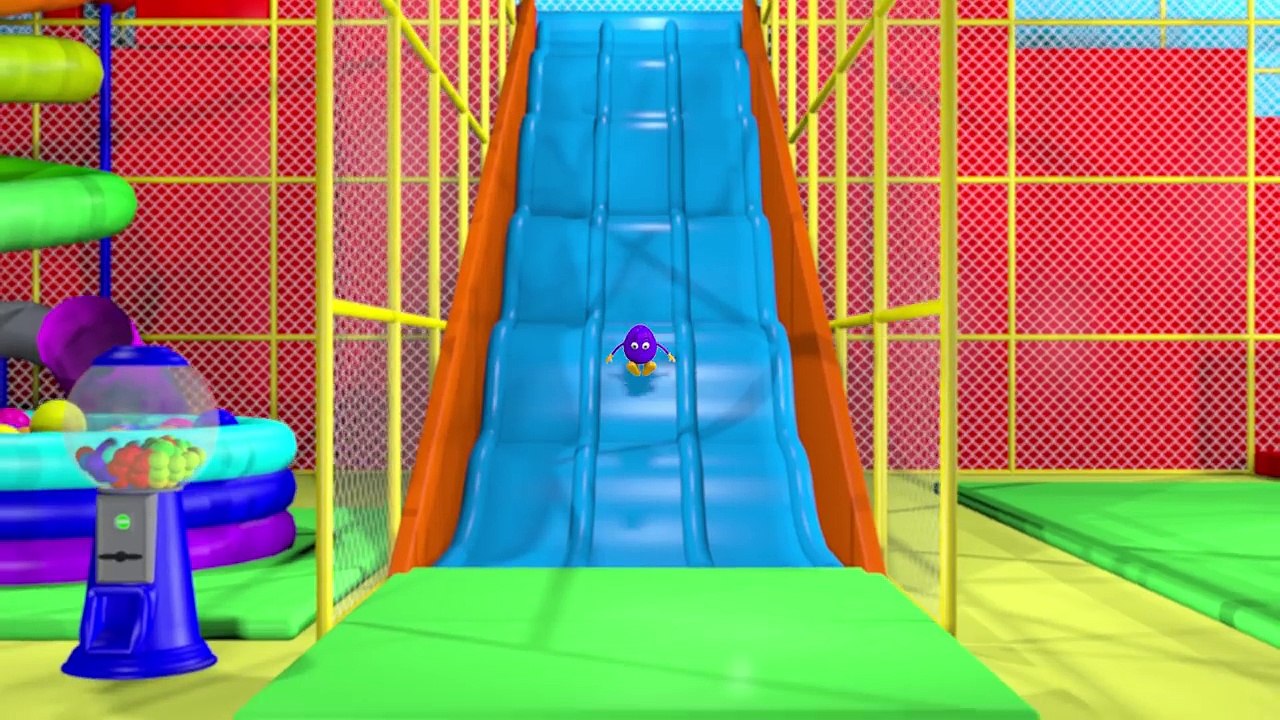 Giant Slide 3D For Kids | Surprise Eggs Learn Colors Balls Indoor Playground Family Fun Play Center