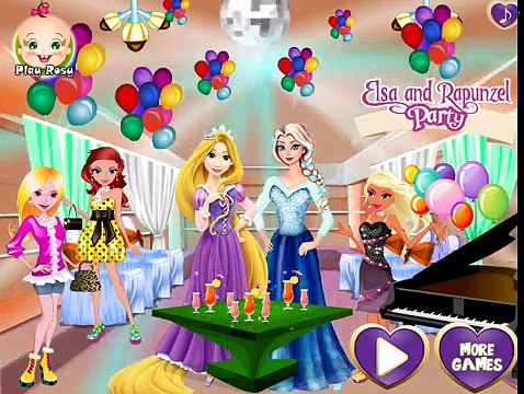 NEW Мультик Онлайн для девочек—Вечеринка Эльзы и Рапунцель—Игры для детей