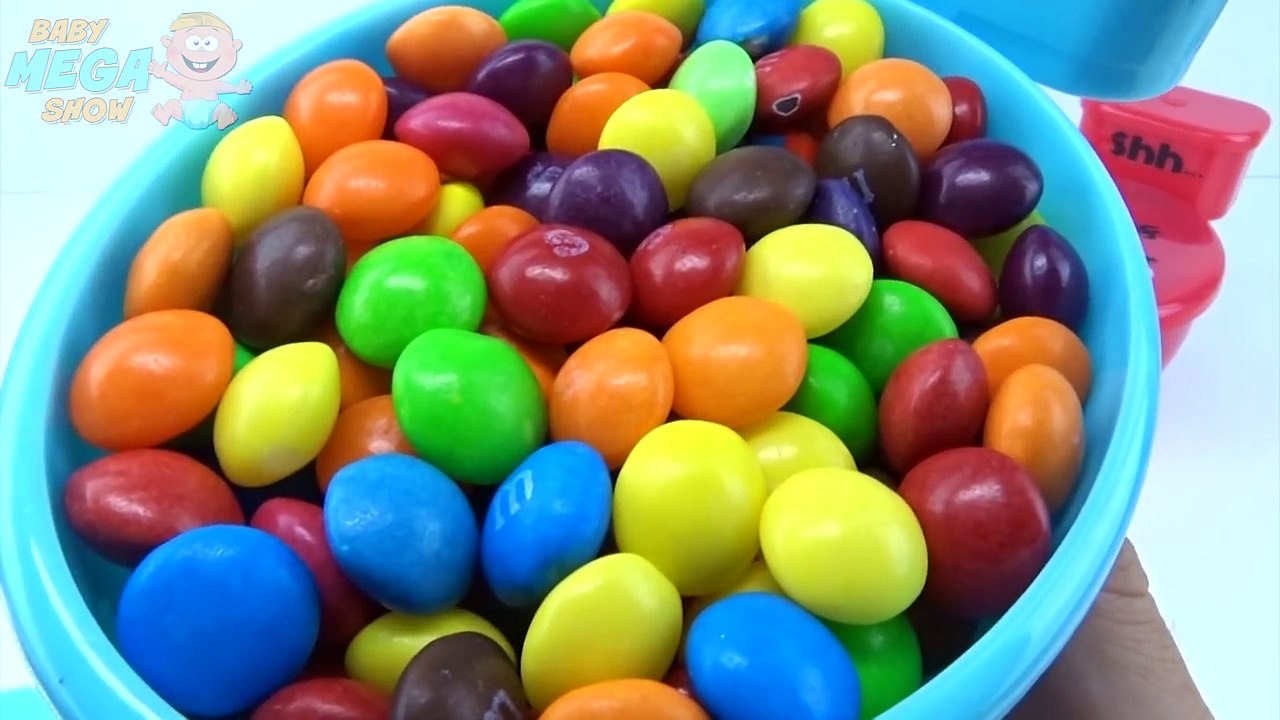 Toilet Candy M&Ms and Skittles Surprise Toys Robocar Poli Little Bus Tayo Monster Machines Cars