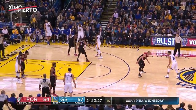 Stephen Curry Dances on Mason Plumlee Blazers vs Warriors January 4, 2017 2016-17 NBA Season