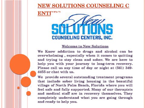Alcohol and Drug Addiction Treatment | New Solutions Counseling Centers