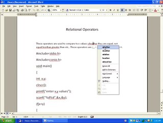 C LANGUAGE RELATIONAL OPERATORS