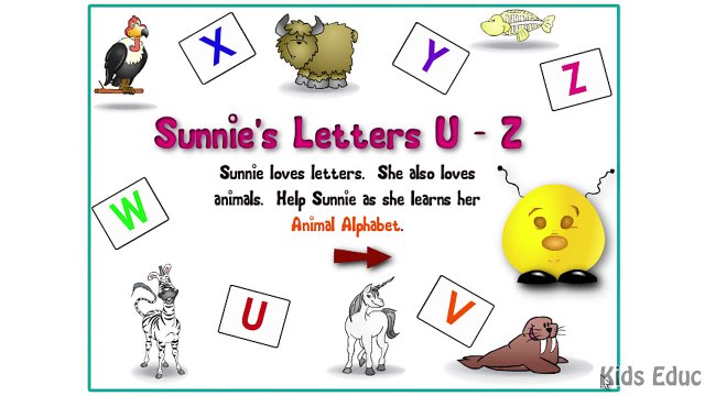 Alphabet U Z, Preschool Activity, Educational Baby Games, Quick Learning, Kids Cartoon