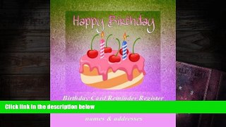 BEST PDF  Birthday Card Reminder Register  with names   addresses (Special Occasion) TRIAL EBOOK