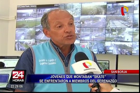 Jóvenes ‘skaters’ se enfrentaron a serenos en San Borja