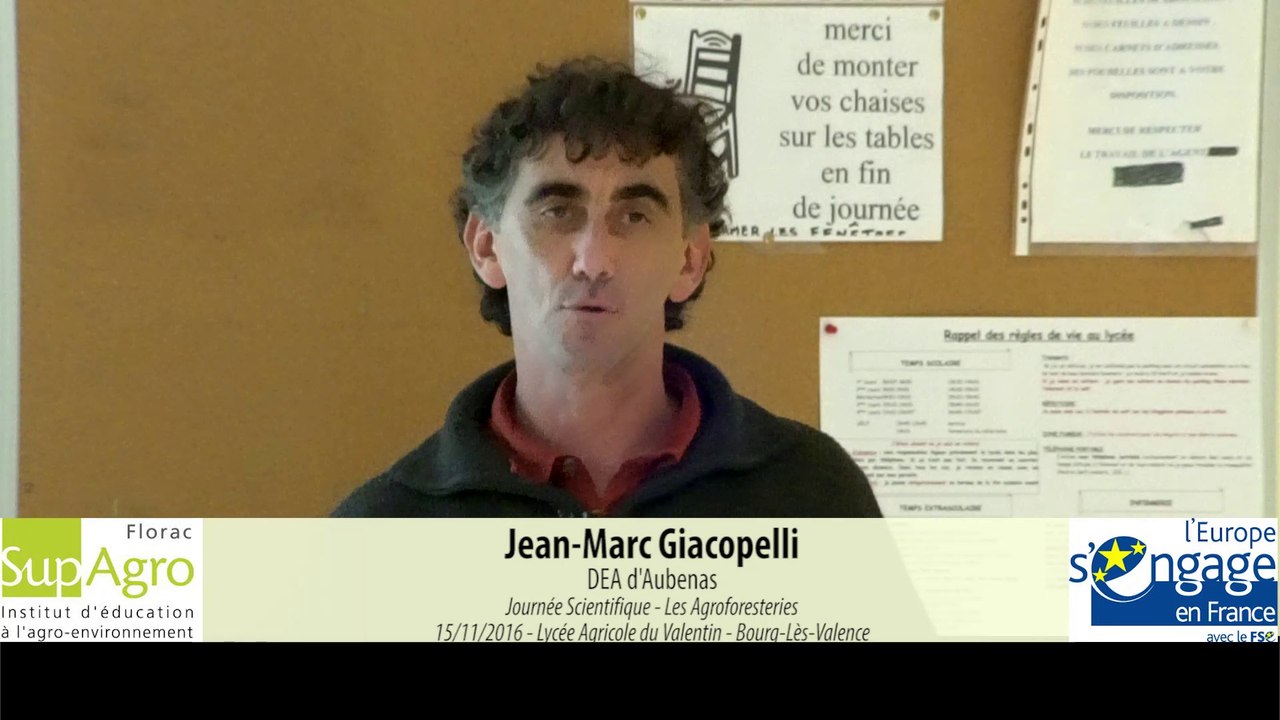 JS 2016 : Jean-Marc Giacopelli - expériences et projets d'Agroforesterie en lycée agricole