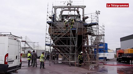 Lorient. Incendie sur un chalutier sur le slipway