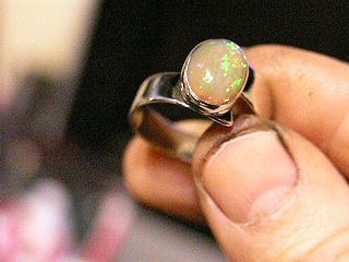 Ethiopia Adjustable Green Opal Ring