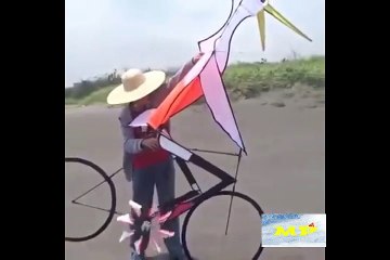 Flying Cycle You Ever Seen - Funny Videos - Kite