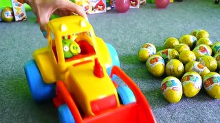 Surprise Egg Toy Car Collection 3_ Angry Birds Robocar Poli Demo! Color Kinder Surprise