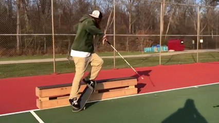 Aveugle, Dan Mancina fait du skateboard