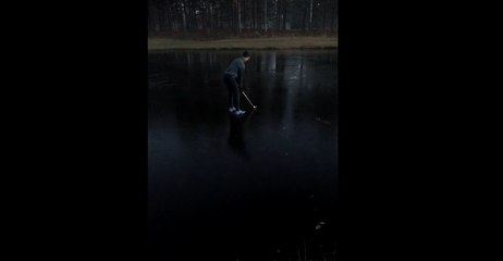 Voilà pourquoi les golfeurs ne doivent pas rester sur un lac gelé pour faire leur tir