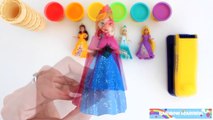 Play Doh Disney Princess Ice Cream Dresses Ariel Elsa Belle Magiclip * RainbowLearning