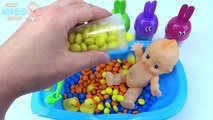 Baby Doll Bath Time Candy Learn Colours Surprise Toys Paw Patrol Minions Peppa Pig Mickey Mouse