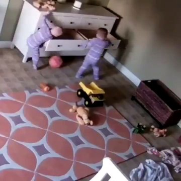 2-year-old boy save his twin brother after their dresser falls on him while they are playing