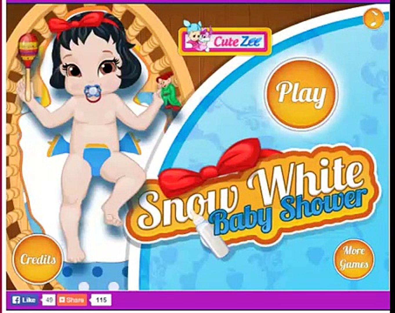 Kids video games - Snow White Baby Shower - Girl Games