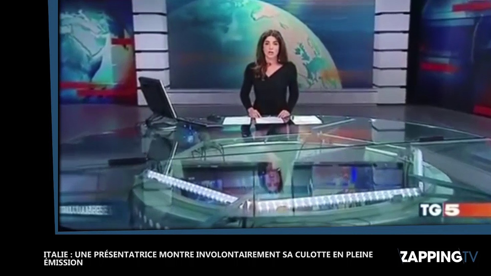 Une présentatrice italienne montre sa culotte à cause d'un bureau  transparent (vidéo) - Vidéo Dailymotion