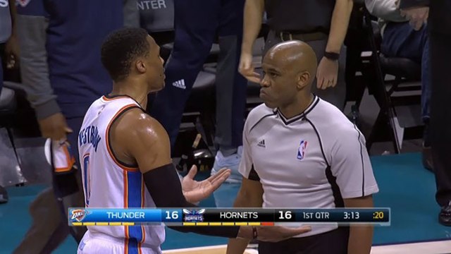 WATCH: Russell Westbrook HITS Ref in the Head with Ball - Accident or Intentional?