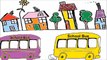Coloring Bus TO Learn Colors for Babies Toddlers Kids - Colour Cartoons for Children