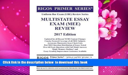 Download [PDF]  Rigos Primer Series Uniform Bar Exam (UBE) Review Multistate Essay Exam (MEE):