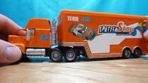 NEW new Pixar CARS Sputter Stop Mack Truck Hauler No 92 and Racer Sputter Stop