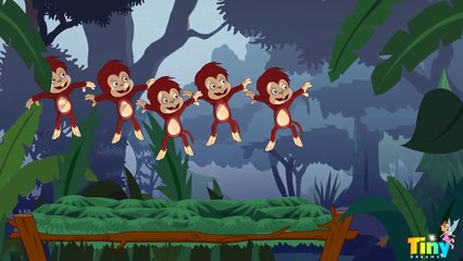 Five Little Monkeys Nursery Rhyme - Songs for Children (Jungle Version )