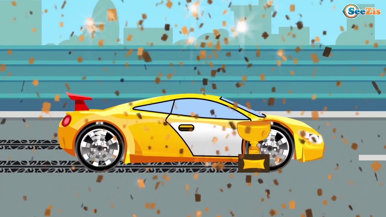 Carros de Carreras y El Coche de Policía infantiles - Carritos para niños - Caricatura de carros