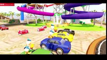 ♫Nursery Rhymes♫ Disney Cars Pixar Donald Duck ride Mickeys Car & race with Lightning McQueen !