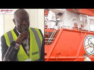 Cérémonie de réception du navire Offshore AHTS de SERAMAR, le DG présente les atouts du navire