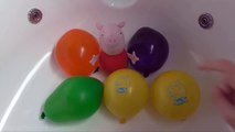 Peppa Pig Face Wet Balloons Colors - TOP Learn Colours Balloon Finger Family Nursery Collection-AnxVBEL